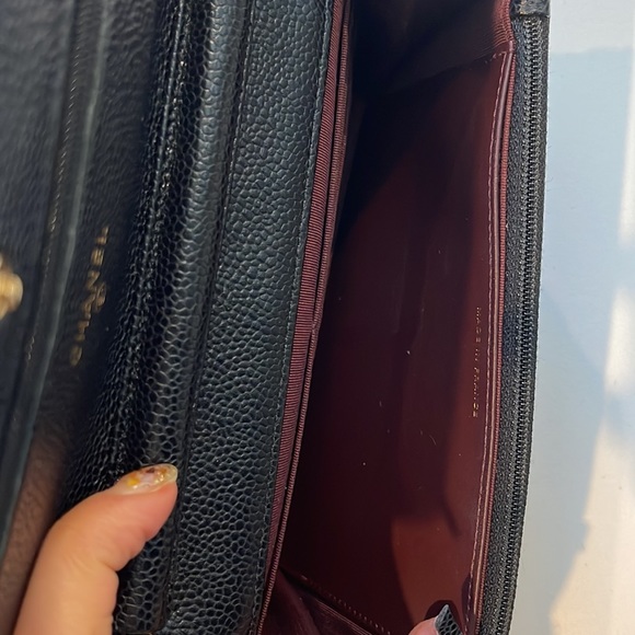 Chanel Wallet on Chain Gold Hardware Black Caviar Leather Cross Body Bag - Picture 15 of 17